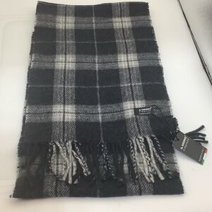 Il Moro Firenze Plaid Scarf – Made in Italy – Black & Gray